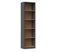 KAFFI - Bibliothèque style scandinave salon - 50x30x181 - 5 tablettes - Étagère à livres