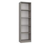 KAFFI - Bibliothèque style scandinave salon - 50x30x181 - 5 tablettes - Étagère à livres - Gris
