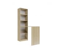 KAFFI - Bureau avec bibliothèque style scandinave bureau - 50x125x181 - 5 tablettes