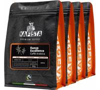 Kafista "Kenya Excellence" - Café en grains, 100% Arabica, torréfié en Italie 4x250g