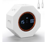 Kaflin Pomodoro Minuteur rechargeable, écran rotatif automatique à 8 angles avec capteur de gravité, minuteurs numériques pour salle de classe, petit minuteur de cuisine pour cuisine, travail et étude