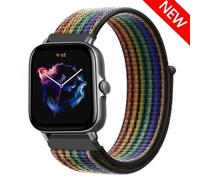 Kafol-20mm 22mm Bracelet De Montre Pour Amazfit Gtr 4/2/3/Mini/Gts 2/3/Pro/4/U/Stratos Bracelet De Sport En Nylon Pulseira Correa Amazfit Bip Sangle,20mm,Pride Edition Black