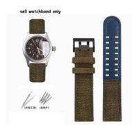 Kafol-20mm 22mm Nylon +Cowhide Bracelet Men Watch Band For Hamilton Khaki Field Watch H760250/H77616533 /H70605963 H68201993 Strap,20mm-Width,Army Green-Black