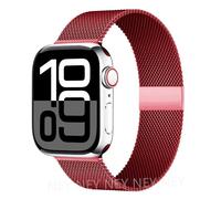 Kafol-Boucle Milanaise Pour Bracelets De Montre Apple 45mm 44mm 40mm 41mm 42mm-46mm Bracelet Starlight Iwatch Série 8 7 6 5 Se 9 10 Ultra 2 49mm,38-40-41-(S10)42mm,Red 10