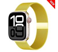 Kafol-Boucle Milanaise Pour Bracelets De Montre Apple 45mm 44mm 40mm 41mm 42mm-46mm Bracelet Starlight Iwatch Série 8 7 6 5 Se 9 10 Ultra 2 49mm,38-40-41-(S10)42mm,Yellow 36
