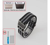 Kafol-Sac De Parachute Pour Troupes Françaises Des Années 60,Bracelet De Montre Élastique 18 20mm 22mm,Bracelets De Montre En Nylon,Bracelet Universel En Tissu Balistique Pour Hommes,Black Buckle,Bla