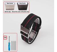 Kafol-Sac De Parachute Pour Troupes Françaises Des Années 60,Bracelet De Montre Élastique 18 20mm 22mm,Bracelets De Montre En Nylon,Bracelet Universel En Tissu Balistique Pour Hommes,Black Buckle,Bla