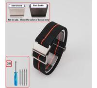 Kafol-Sac De Parachute Pour Troupes Françaises Des Années 60,Bracelet De Montre Élastique 18 20mm 22mm,Bracelets De Montre En Nylon,Bracelet Universel En Tissu Balistique Pour Hommes,Black Buckle,Bla