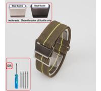 Kafol-Sac De Parachute Pour Troupes Françaises Des Années 60,Bracelet De Montre Élastique 18 20mm 22mm,Bracelets De Montre En Nylon,Bracelet Universel En Tissu Balistique Pour Hommes,Black Buckle,Gre