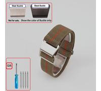 Kafol-Sac De Parachute Pour Troupes Françaises Des Années 60,Bracelet De Montre Élastique 18 20mm 22mm,Bracelets De Montre En Nylon,Bracelet Universel En Tissu Balistique Pour Hommes,Black Buckle,Gre