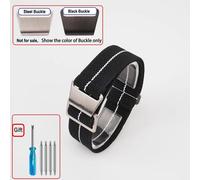 Kafol-Sac De Parachute Pour Troupes Françaises Des Années 60,Bracelet De Montre Élastique 18 20mm 22mm,Bracelets De Montre En Nylon,Bracelet Universel En Tissu Balistique Pour Hommes,Black Buckle,Bla