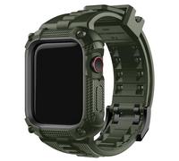 Kafol-Silicone Pour Apple Watch Band + Étui 40/41/44/45/49mm Bracelet Pour Apple Watch Ultra 2 Série 9 8 7 6 Se Pare-Chocs Protecteur D'écran,40mm,Army Green