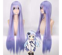 Kafuu Chino Black Butler2 Hannah Annafellows 100 cm longue perruque de Cosplay droite pour les femmes résistant à la chaleur perruque de cheveux synthétiques bleu