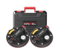 KAFUWELL 2 x Ventouse Carrelage avec Manomètre, Ventouse Vitre Professionnelle, Charge Max 200 kg/pièce, VentousePare Brise pour Verre, Carreaux, Marbre, Meubles, Plaques, Diamètre 200mm avec Boîte