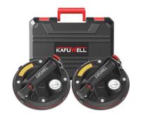 KAFUWELL 2 x Ventouse Carrelage/Vitre avec Manomètre, Charge Max 200kg/pce | Ventouse Vitrier Professionnelle,Ø200mm Ventouse Pare Brise pour Verre, Carreaux, Marbre, Meubles, Plaques lisse, avec Boîte