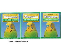 Kagesan Lot de 3 paquets de 6 feuilles de papier de sable pour cage à oiseaux Vert 33 x 25 cm