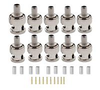 Kagni Lot de 10 connecteurs à sertir BNC pour câble RG59