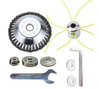 Kagni Tete Debroussailleuse Universelle, Tête de Débroussailleuse Aluminium et Brosse Metallique Acier 8” pour Coupe-Broussailles ( thermique ou electrique) Inclus Matériel d’Installation et Outils