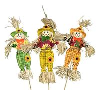 Kagodri Lot de 3 mini épouvantail pour décoration de jardin ou d'Halloween