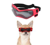 Kagoty Lunettes de soleil pour chiens de petite race - Protection UV pour chiens de taille moyenne - Rouge