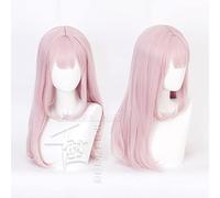 Kaguya-sama:Love is War Fujiwara Chika Perruque longue rose avec cheveux en fibre résistante à la chaleur + bonnet de perruque pour fête