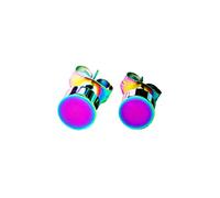 Kaguyo Boucles d'oreilles dorées pour femme, boucles d'oreilles en acier chirurgical, petite boule et cœur en acier inoxydable arc-en-ciel pour femmes et filles, cadeau d'anniversaire (bean earrings)