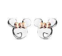 kaguyo boucles d'oreilles en argent pour les filles, plaqué or rose 925 Sterling Silver petites minuscules boucles d'oreilles mignonnes de souris pour femmes filles enfants (rose bowl)