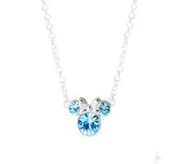 Kaguyo Collier en Argent pour Femme, Plaqué Or Rose, Argent Sterling 925, Améthyste, Zircone Bleu Clair, Collier avec Pendentif Souris Mignonne pour Femmes et Filles (blue)