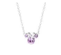 Kaguyo Collier en Argent pour Femme, Plaqué Or Rose, Argent Sterling 925, Améthyste, Zircone Bleu Clair, Collier avec Pendentif Souris Mignonne pour Femmes et Filles (purple)