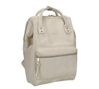 Kah&Kee Sac à dos pour ordinateur portable en cuir végétalien résistant à l'eau pour le travail, les enseignants, les infirmières et les voyages, ivoire, Large