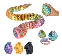 KAHAUS Serpent 3D dans Un œuf - Serpent de 27 cm dans œuf de 10 cm - Bleu, Vert-Violet - Figurine Surprise et Cadeau pour Les Enfants (Rouge-Jaune-Vert)