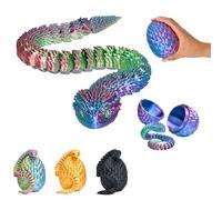 KAHAUS Serpent 3D dans Un œuf - Serpent de 27 cm dans œuf de 10 cm - Bleu, Vert-Violet - Figurine Surprise et Cadeau pour Les Enfants (Bleu-Vert-Violet)