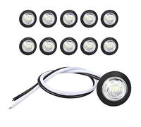 Kahaybeall 10 Lampes LED de Marquage Rondes 12V pour Dégagement Avant Arrière, Feux de Gabarit pour Remorque, Feu de Position Latéral - Indicateurs Latéraux Blancs, Étanches IP68, Luminosité Élevée