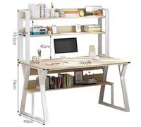 KAHDBOY Modern Computer Desk with Hutch & Bookshelf,Space Saving Home Office Workstation,for Efficient Working and Storage(Weiß,80cm)