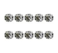 KAHDGSS 10pcs Tibetan Styles Large Hole Spacer Beads Antique Silver for Jewellery Making and Crafting Projects Crafting Beads Set