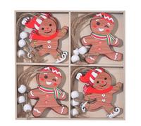 KAHDGSS 12 Pièces en Bois Bel Homme Ornements De Noël Décors Suspendus avec 4 Modèles Panneaux Adaptés À La Décoration Maisons D'arbres Décorations Fête Noël en Bois Naturel