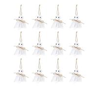 KAHDGSS 12 Specters Hanging Decorations for Halloween Easy Setups Cloth Crafted Phantoms Figures with Natural Fiber Ropes Indoor Outdoors Fabric Hanging Specters Decors