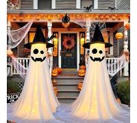 KAHDGSS 2Pcs Large Ghostly Figure Halloween Decoration for Yard Porch Indoor and Outdoor 120cm Batteries Not Included Halloween Ghostly