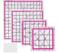 KAHDGSS 4Pcs Multifunctional Quilting Ruler Templates Clear Acrylic Sewing Patchwork Ruler for Fabric Cutting Stitching Quilting Acrylic Cutting Templates