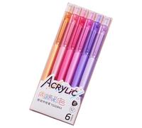 KAHDGSS 6 Pièces Stylo Gel Coloré Rétractable 6 Couleurs Encres Gel Acrylique Stylos Surligneur Pour Scrapbooking Journal Planificateur Cahier Stylos D'écriture Chatoyants