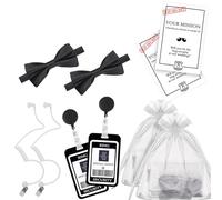 KAHDGSS Accessoires de costume d'agent secret avec oreillettes, lunettes et cravate, costume d'Halloween pour adulte et enfant, tenue de jeu de rôle