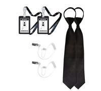 KAHDGSS Accessoires de costume d'agent secret avec oreillettes, lunettes et cravate, costume d'Halloween pour adulte et enfant, tenue de jeu de rôle