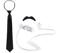 KAHDGSS Accessoires de costume d'agent secret avec oreillettes, lunettes et cravate, costume d'Halloween pour adulte et enfant, tenue de jeu de rôle