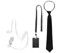 KAHDGSS Accessoires de costume d'agent secret avec oreillettes, lunettes et cravate, costume d'Halloween pour adulte et enfant, tenue de jeu de rôle