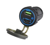 KAHDGSS Adaptateur de charge de voiture double port 66 W avec PD30 W type C + USB 36 W avec interrupteur tactile et lumière LED pour la plupart des véhicules avec lumière LED