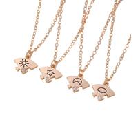 KAHDGSS Artiste Collier De Pendentif Géométrique Célestuels Thème Sun Moon Stars Clouds Bijoux Contemporains Cadeaux Contrôlement Constellations Collier D'amitié