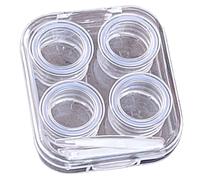 KAHDGSS Boîte de rangement pour lentilles avec pince à épiler et outil de port à ventouse, idéale pour les voyages et le bureau, transparent