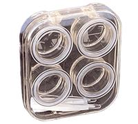 KAHDGSS Boîte de rangement pour lentilles avec pince à épiler et outil de port à ventouse, idéale pour les voyages et le bureau, jaune