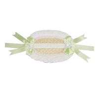 KAHDGSS Bonnet de paille respirant confortable victorien avec nœud en dentelle florale pour fête à thème, rassemblements, cosplay