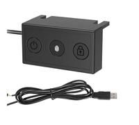 KAHDGSS Bouton d'alimentation d'empreintes digitales Bouton d'alimentation de bureau Commutateurs d'écran externes Extension d'alimentation PC pour PC de bureau Lecteur d'empreintes digitales USB